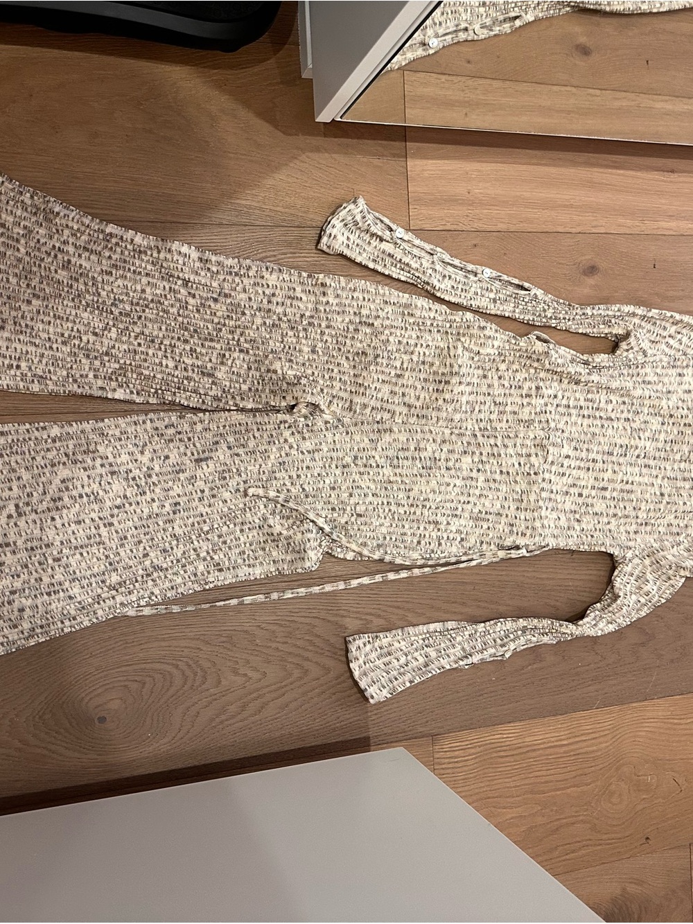 Free People Cream and Brown Knit Jumpsuit